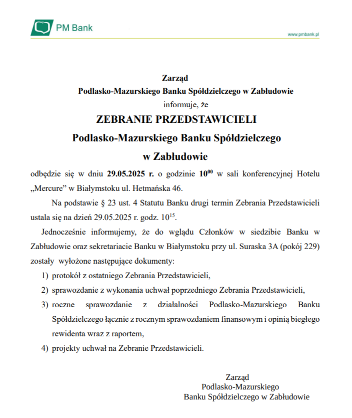 Zebranie Przedstawicieli 2025